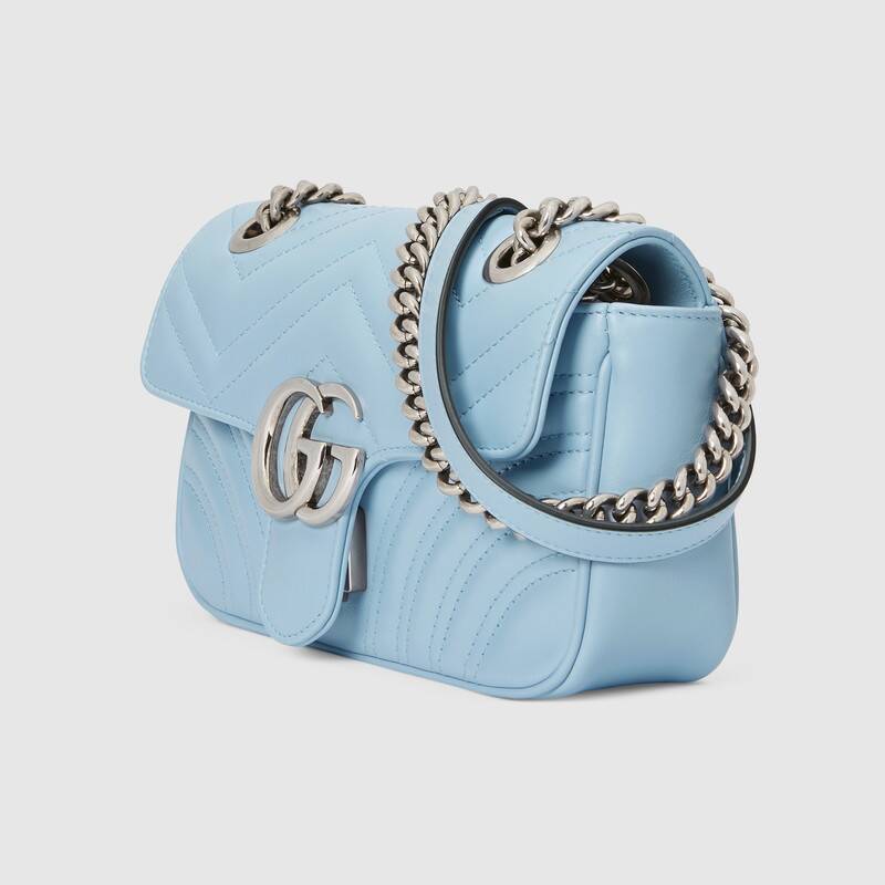 Gucci GG Marmont Matelasse Mini Shoulder Bag 446744 Light blue